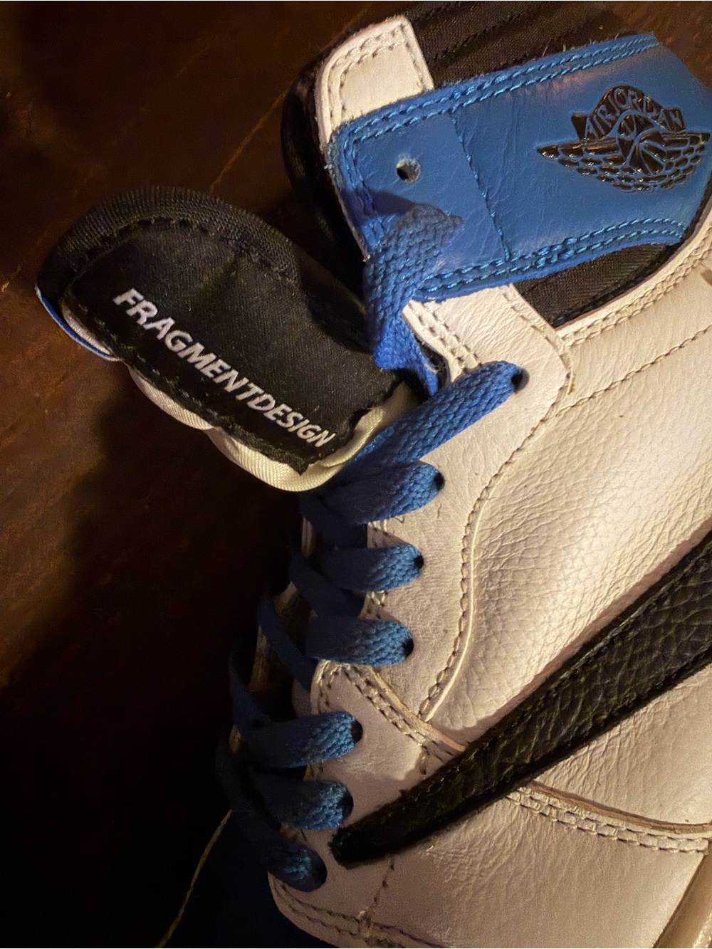 Fashion Fragment Design High-Top Sneakers in White & Blue - 9M - Picture 8 of 13